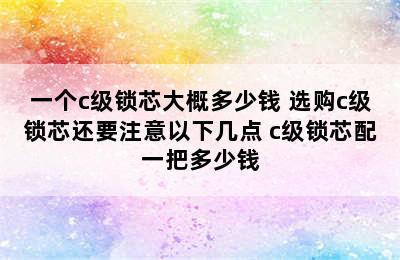 一个c级锁芯大概多少钱 选购c级锁芯还要注意以下几点 c级锁芯配一把多少钱